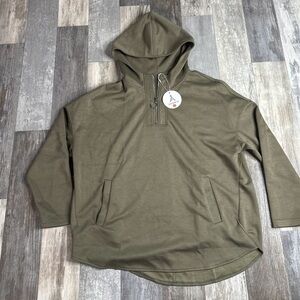 Anrabess, Hoodie Sweatshirt, Womens Small, Quarter Zip, Brown